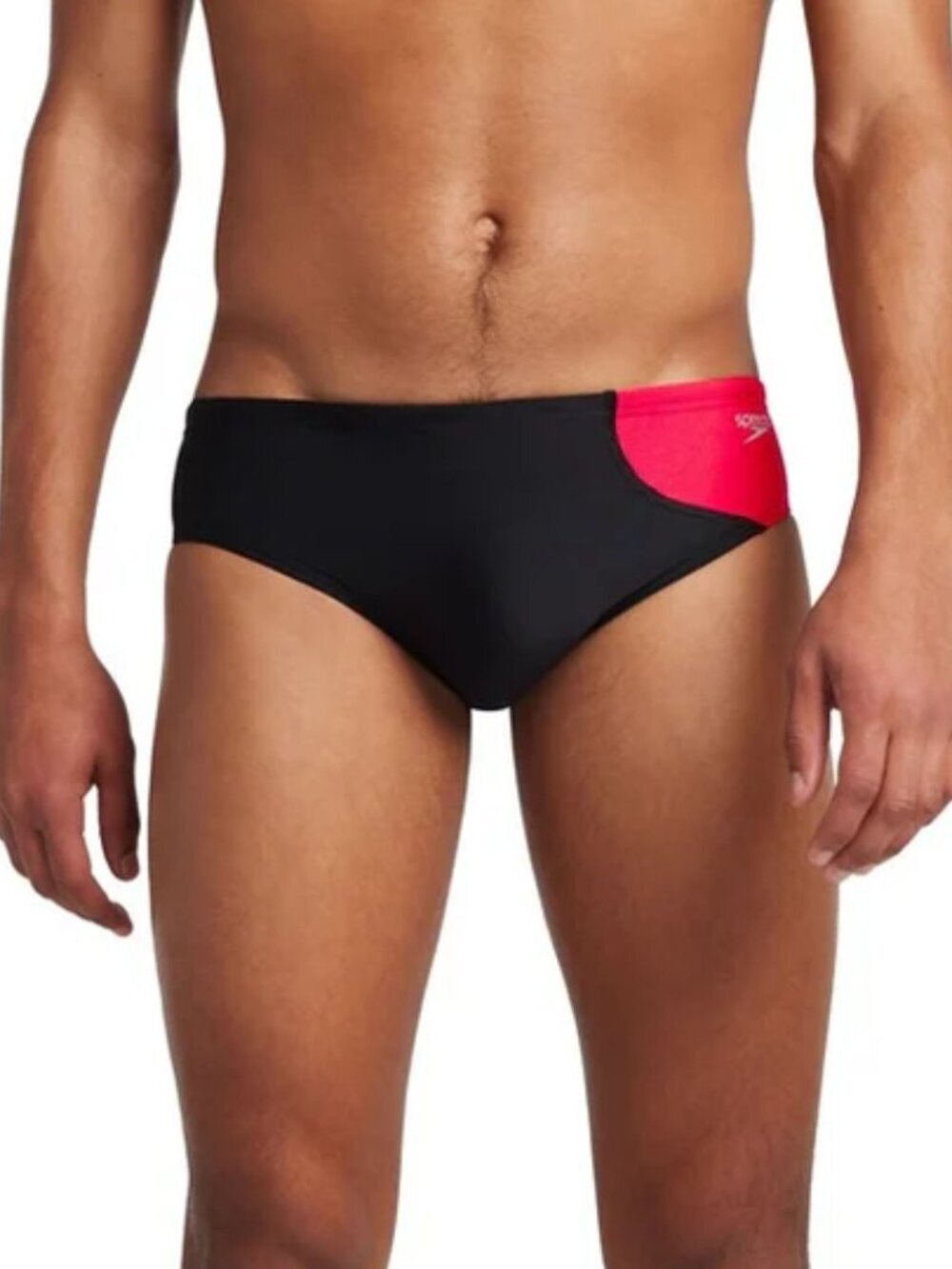 Speedo ECO Endurance racer swimming brief shorts black red swim men new 30